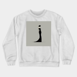 [AI Art] Lady in black, Minimal Art Style Crewneck Sweatshirt